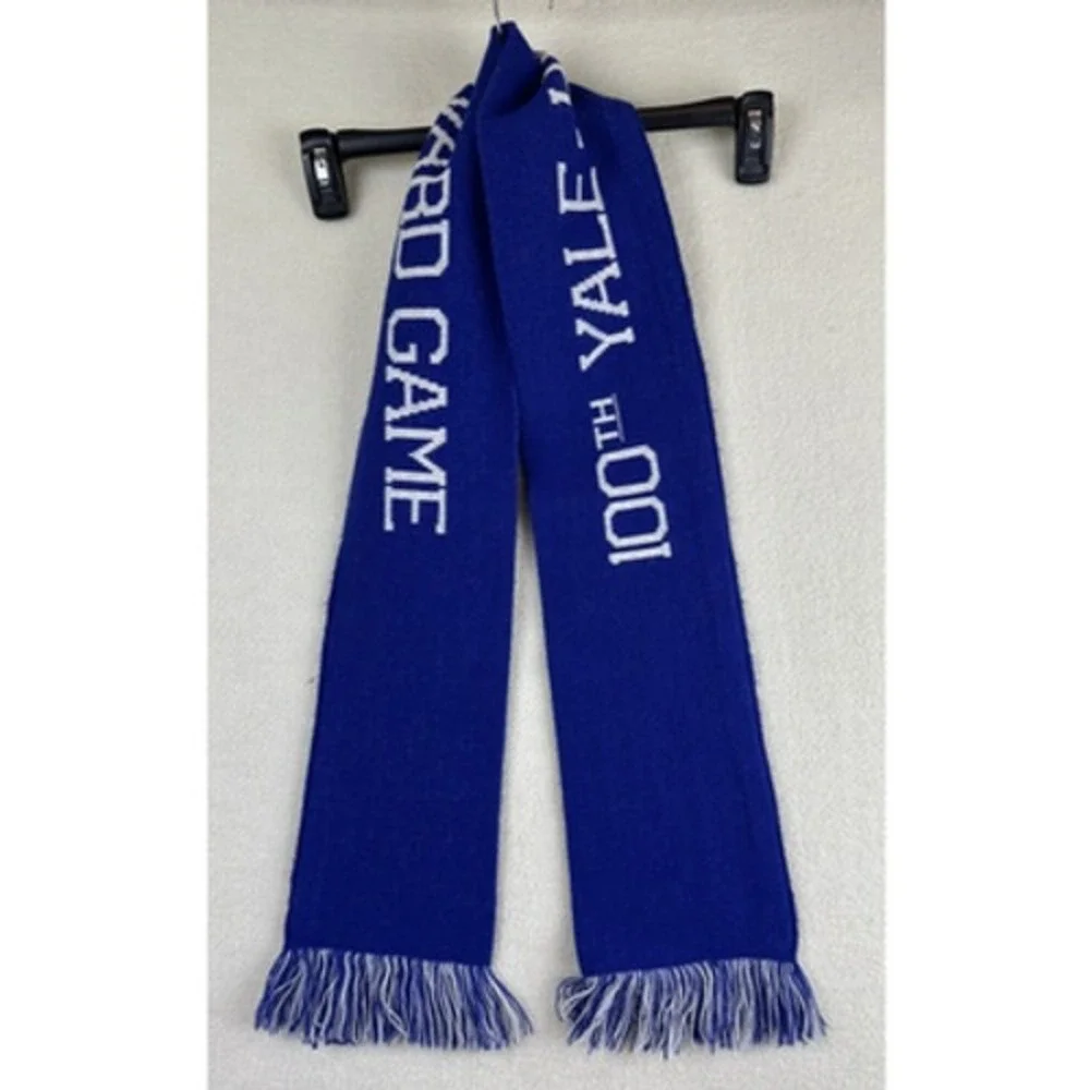 100th Yale Harvard Game Scarf Class Of '49 - 35th Reunion Winter Blue Tasseled